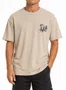 Camiseta Masculina Plano C Fly Manga Curta Estampada - Areia