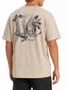Camiseta Masculina Plano C Fly Manga Curta Estampada - Areia
