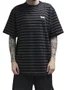 Camiseta Masculina Plano C Stripe Flame Manga Curta Estampada - Preto