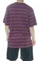 Camiseta Masculina Plano C Stripes Manga Curta Estampada - Bordo