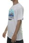 Camiseta Masculina Quiksilver CA The Traveller Manga Curta Estampada - Branco