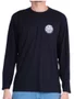 Camiseta Masculina Rip Curl Wettie Passage Icon Manga Longa Estampada - Preto