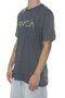 Camiseta Masculina RVCA Big Manga Curta - Cinza Mescla Escuro 