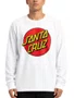 Camiseta Masculina Santa Cruz Classic Dot Manga Longa Estampada - Branco