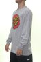 Camiseta Masculina Santa Cruz Classic Dot Manga Longa Estampada - Cinza Mescla