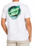 Camiseta Masculina Santa Cruz Flame Dot Manga Curta Estampada - Branco
