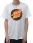 Camiseta Masculina Santa Cruz Flaming Dot Manga Curta Estampada - Branco