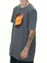 Camiseta Masculina Santa Cruz Flaming Dot Manga Curta Estampada - Chumbo/Mescla
