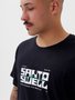 Camiseta Masculina Santo Swell Fit Culture Manga Curta Estampada - Preto