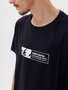 Camiseta Masculina Santo Swell Fit Mountain Manga Curta Estampada - Preto