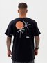 Camiseta Masculina Santo Swell Fit Rising Sun Manga Curta Estampada - Preto