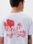 Camiseta Masculina Santo Swell Fit Urban Flower Manga Curta Estampada - Branco
