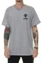 Camiseta Masculina Session Loguinho Discreto Manga Curta Estampada Gola Careca - Cinza Mesclado