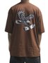 Camiseta Masculina Session SE0044 30 Oversized Manga Curta Estampada - Marrom