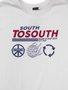 Camiseta Masculina South To South Logo 3 Central Manga Curta Estampada - Gelo