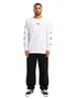 Camiseta Masculina South To South Manga Longa Estampada - Branco