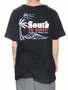 Camiseta Masculina South to South Seas Manga Curta Estampada - Preto