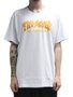 Camiseta Masculina Thrasher Fire Logo Manga Curta Estampada - Branco