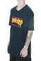 Camiseta Masculina Thrasher Flame Logo Manga Curta Estampada - Preto