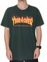 Camiseta Masculina Thrasher Flame Logo Manga Curta - Verde Musgo