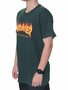 Camiseta Masculina Thrasher Flame Logo Manga Curta - Verde Musgo