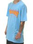 Camiseta Masculina Thrasher Flame Manga Curta Estamapda - Azul