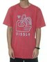 Camiseta Masculina Vissla Hand Picked Manga Curta Estampada - Vermelho