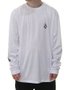 Camiseta Masculina Volcom Iconic Manga Longa Estampada - Branco