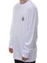 Camiseta Masculina Volcom Iconic Manga Longa Estampada - Branco