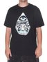 Camiseta Masculina Volcom Vitals Manga Curta Estampada - Preto