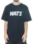 Camiseta Masculina Wats Logo Recorte Manga Curta Estampada - Preto