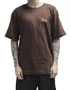 Camiseta Masculina Wats Over Script Manga Curta Estampada - Marrom
