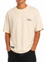 Camiseta Masculina Wats Oversized Studio Manga Curta Estampada - Off White