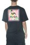 Camiseta Masculino RVCA All The Way Manga Curta Estampada - Preto