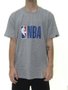 Camiseta New Era Basico Essentials Logo NBA - Cinza Mesclado