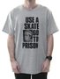 Camiseta Masculina Thrasher Use Estampada Manga Curta - Cinza Mesclado