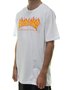 Camiseta Masculina Thrasher Flame Manga Curta - Branco