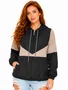 Jaqueta Feminina Volcom Wind Stoned Manga Longa com Capuz - Preto/Marrom