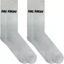 Kit 2 Pares de Meias High Unissex Logo Cano Longo - Branco