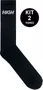 Kit 2 Pares de Meias High Unissex Logo Cano Longo - Preto