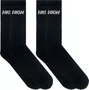 Kit 2 Pares de Meias High Unissex Logo Cano Longo - Preto