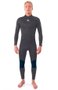Long Jonh RC Mens FREELITE 3 2mm Back Zip vedado - Black 