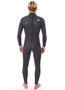 Long Jonh RC Mens FREELITE 3 2mm Back Zip vedado - Black 