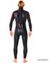 Long Jonh RC Mens FREELITE 3 2mm Back Zip vedado - Black 
