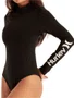 Lycra Maiô Feminino Hurley Body de peça única Oao com zíper nas costas - Preto