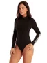 Lycra Maiô Feminino Hurley Body de peça única Oao com zíper nas costas - Preto