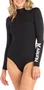 Lycra Maiô Feminino Hurley Body de peça única Oao com zíper nas costas - Preto