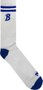 Meia Bazon Cano Medio Listra Logo - Branco/Azul