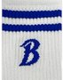 Meia Bazon Cano Medio Listra Logo - Branco/Azul
