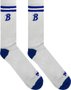 Meia Bazon Cano Medio Listra Logo - Branco/Azul
